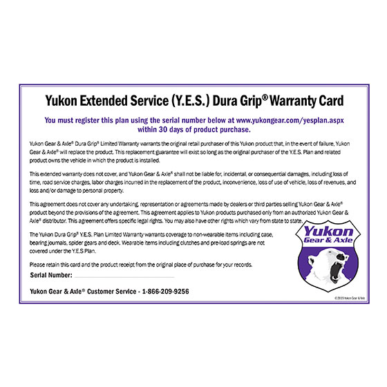 Y.E.S. POSI - Yukon Extended Service WARRANTY