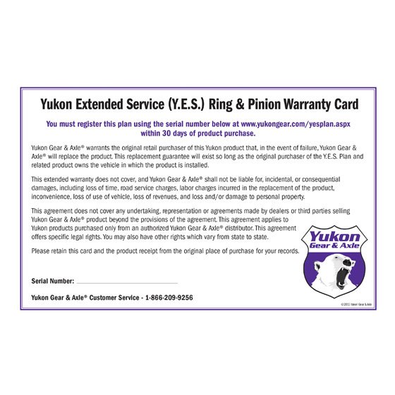 Y.E.S. Yukon Extended Service WARRANTY