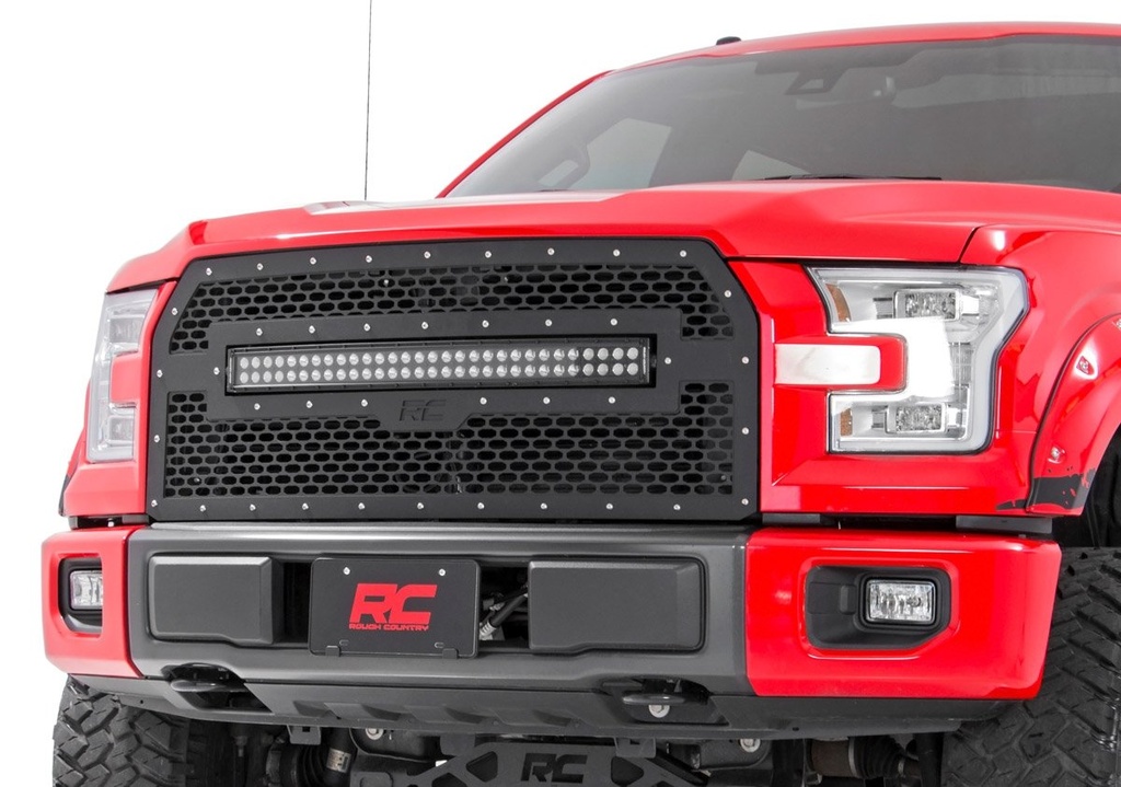 Mesh Grille | 30" Dual Row LED | Black | Ford F-150 2WD/4WD (2015-2017)