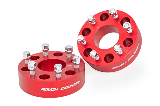 [1101RED] 2 Inch Wheel Spacers | 6x5.5 | Red | Chevy/GMC 1500 Truck & SUV 
