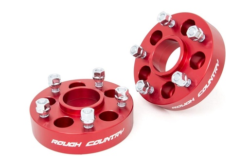 [1092RED] 1.5 Inch Wheel Adapters | 5x4.5 to 5x5 | Red | Jeep Cherokee XJ/Comanche MJ/Wrangler TJ 