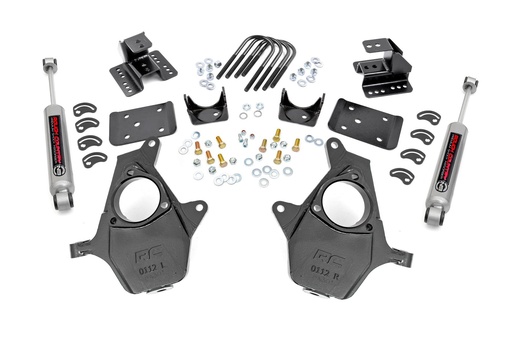 [71630] 2 Inch Lowering Kit | 4 Inch Rear Lowering | Alum/Stamped Knuckle | Chevy/GMC 1500 (14-18)