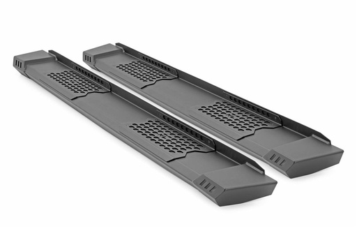 [SRB990677] HD2 Cab Length Running Boards; Black Powdercoat; 77 in. Length; 4 Steps.; Incl. Mounting Brackets; Hardware;