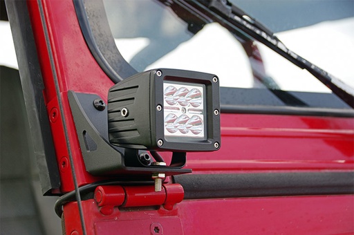 [70510] LED Light Mount | Lower Windshield | Pod Pair | Jeep Wrangler YJ 4WD (87-95)