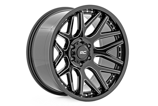 [95221017M] Rough Country 95 Series Wheel | Machined One-Piece | Gloss Black | 22x10 | 6x135 | -19mm