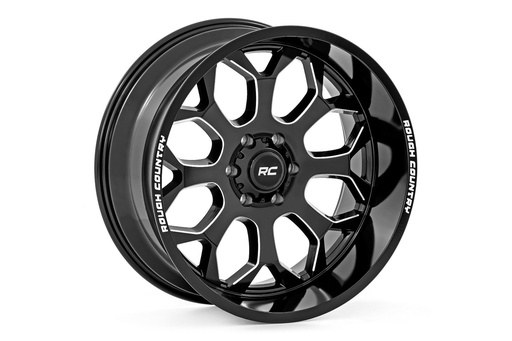 [96201011] Rough Country 96 Series Wheel | One-Piece | Gloss Black | 20x10 | 8x170 | -19mm