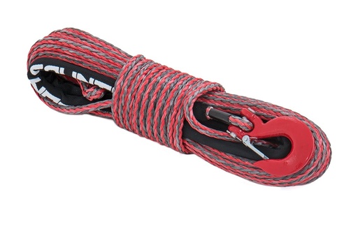 [RS116] Synthetic Rope | 3/8 Inch | 85 Ft | Red/Gray