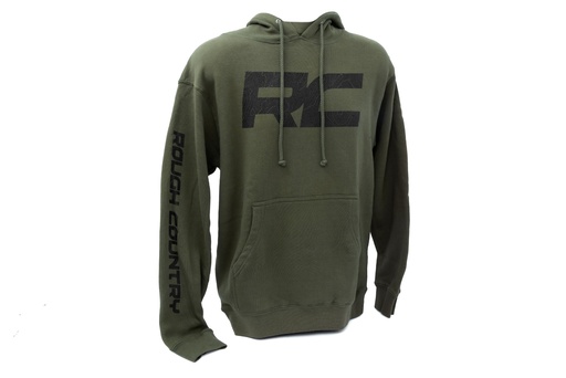 [94096XL] Rough Country Hoodie | RC Topographical Sleeve | Army Green | LG